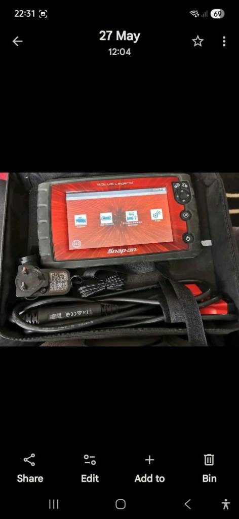 Snapon Solus Legend  , software version 22.2, also includes motorcycles, 