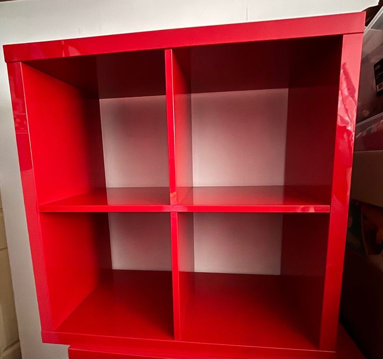 IKEA Kallax cube storage unit Gloss Red 