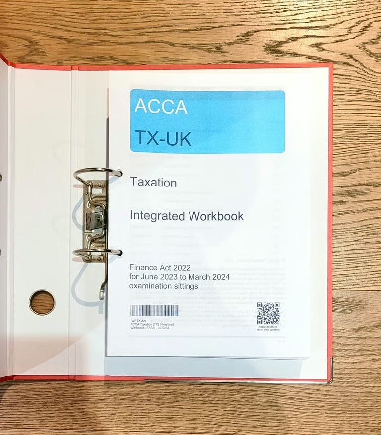 ACCA Taxation Intergrated Workbook for free