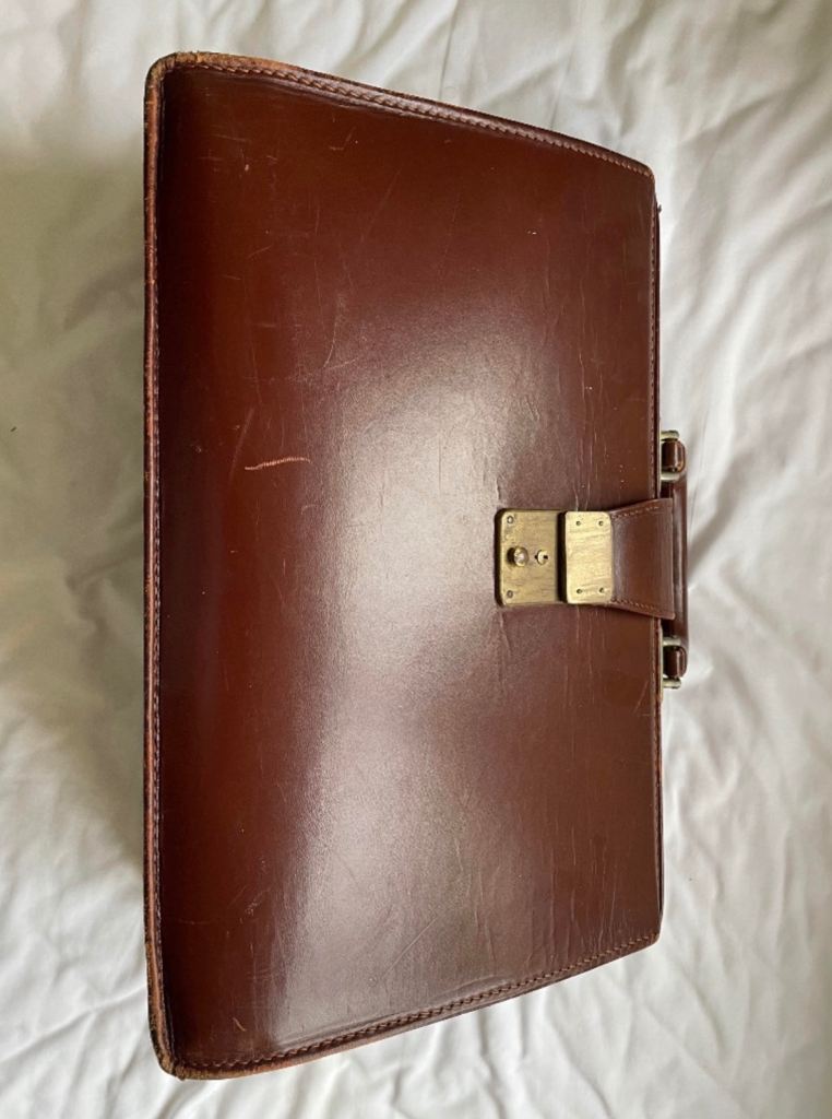VGC VINTAGE LEATHER BRIEFCASE (Filing Cabinet Attaché Case)