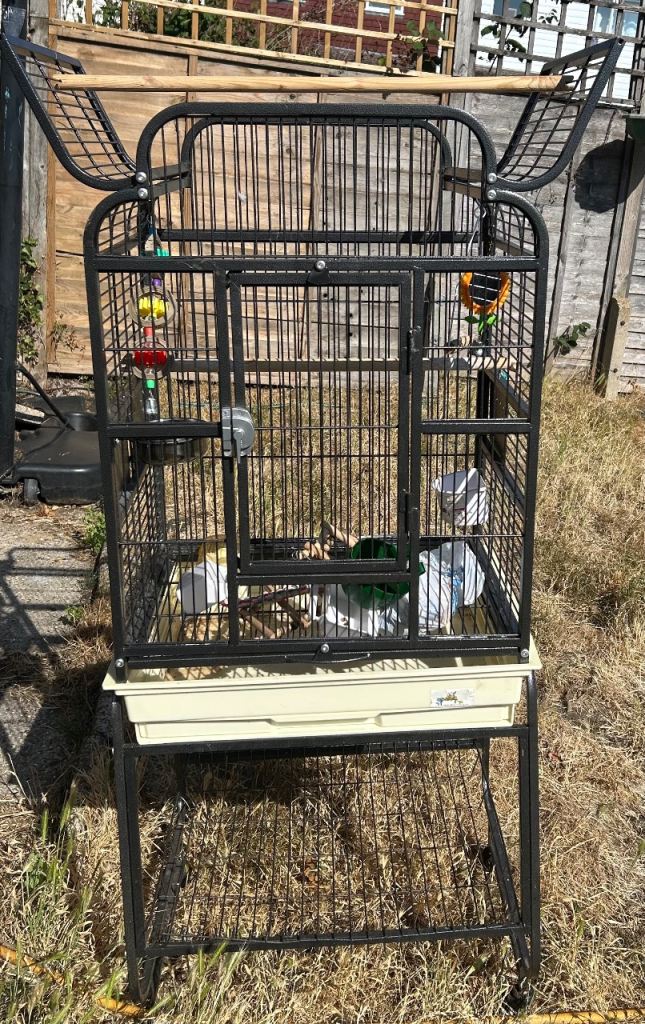 Lazy Bones Antique Look Parrot OPENING TOP Bird Cage with Stand and accessories BEST QUALITY 
