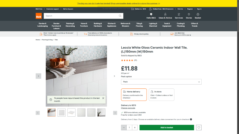 Free White Standard Tiles