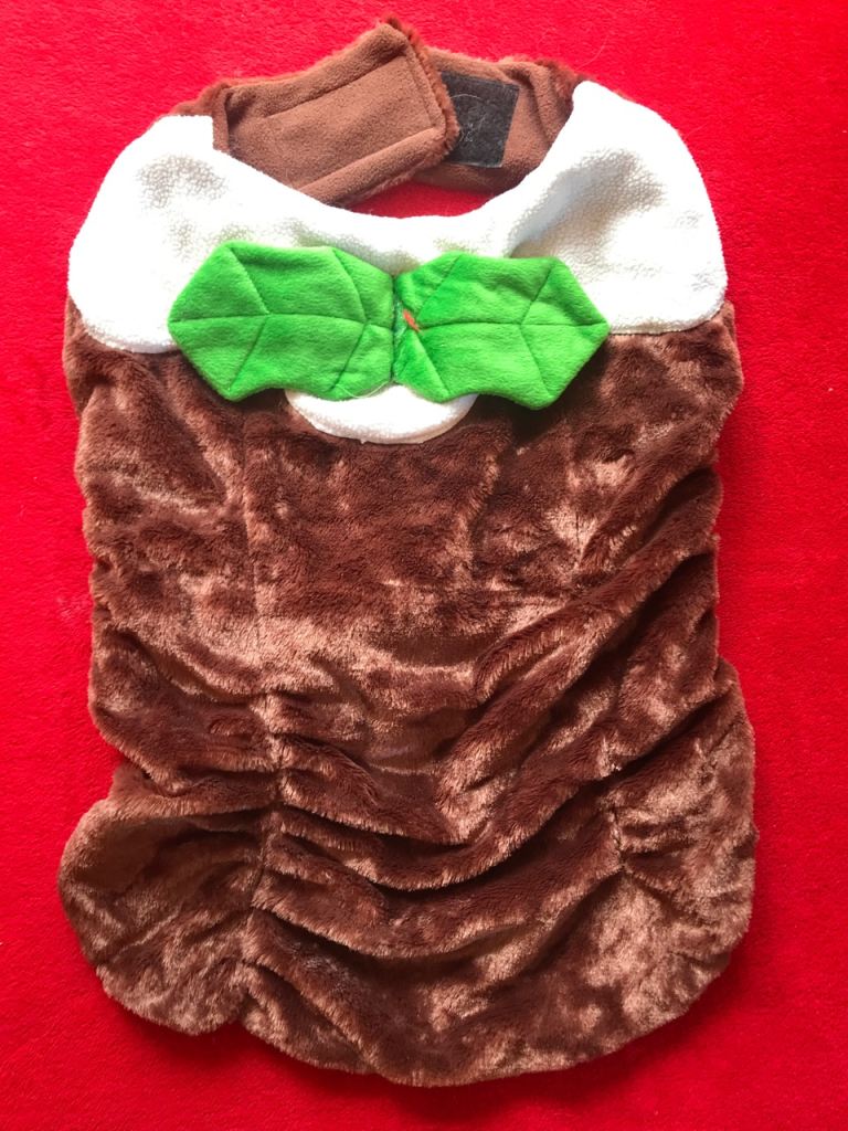 Pet Christmas Pudding Costume - Small/Medium, As Good As New