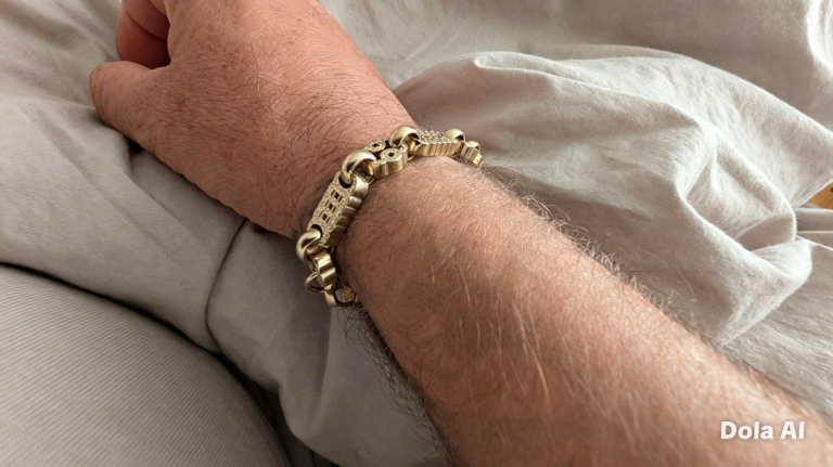 9ct stars & bars ornate bracelet
