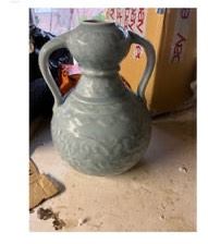 Antique Chinese Green  Double-Gourd Vase,With Handles