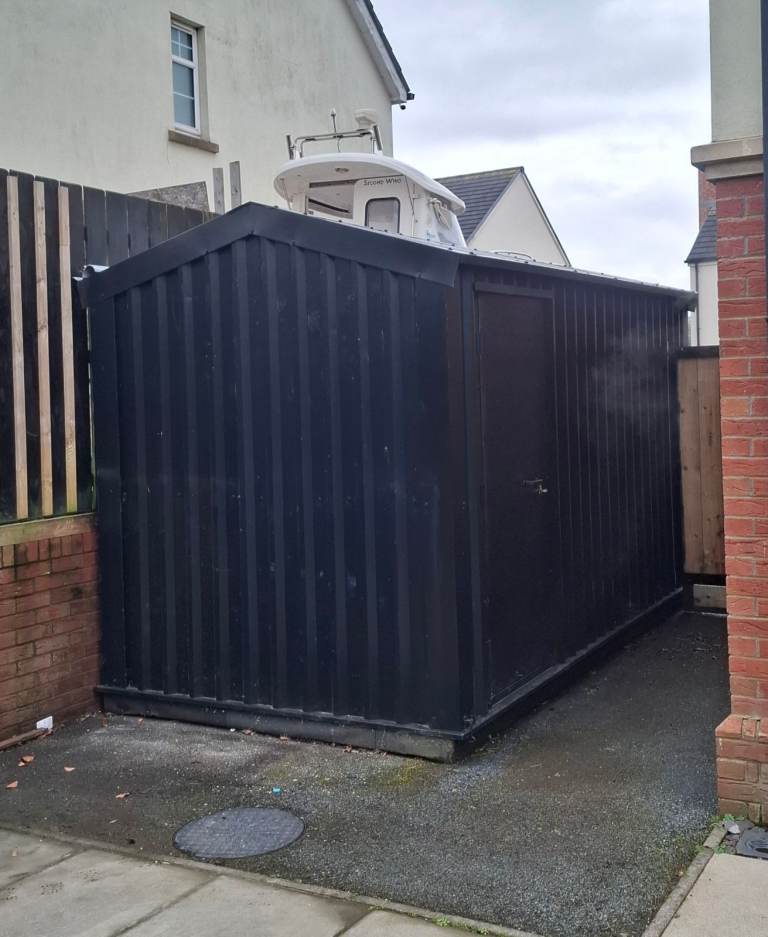 Black Metal Storage Shed – 2m x 4m