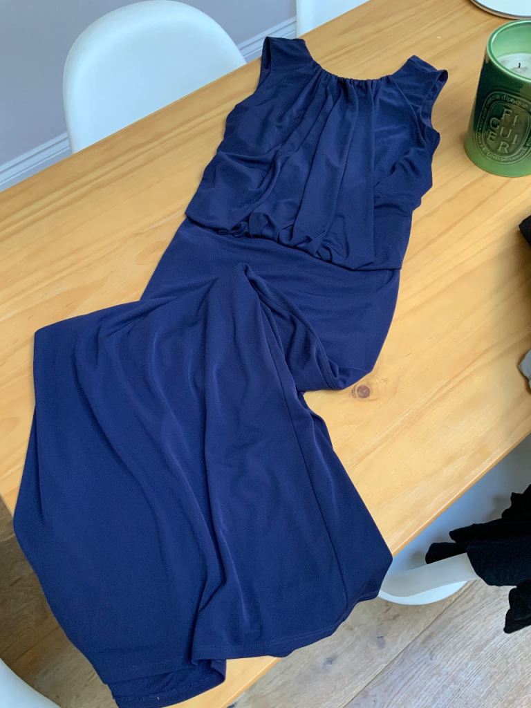 Long cocktail prom dress Phase Eight, new condition, navy, size 12