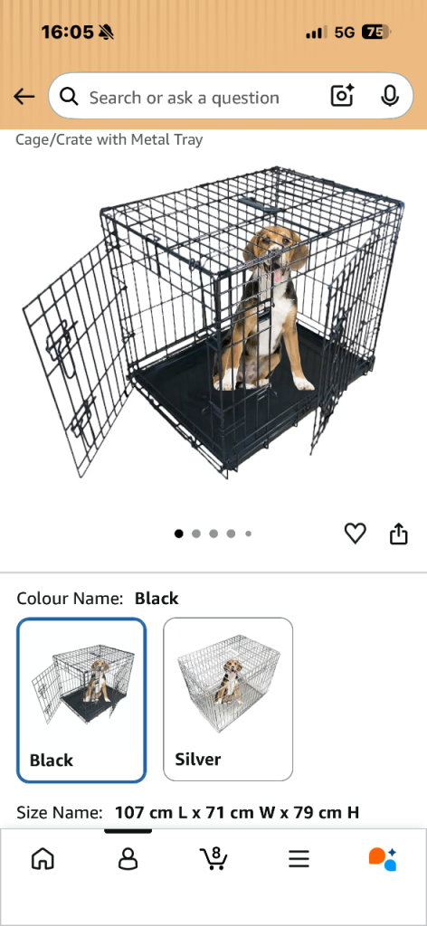 Large Extra Large dog crate cage, small items and bed mat