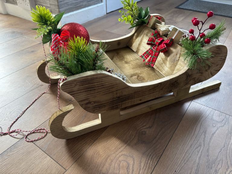 Wooden Handmade Christmas Sleigh
