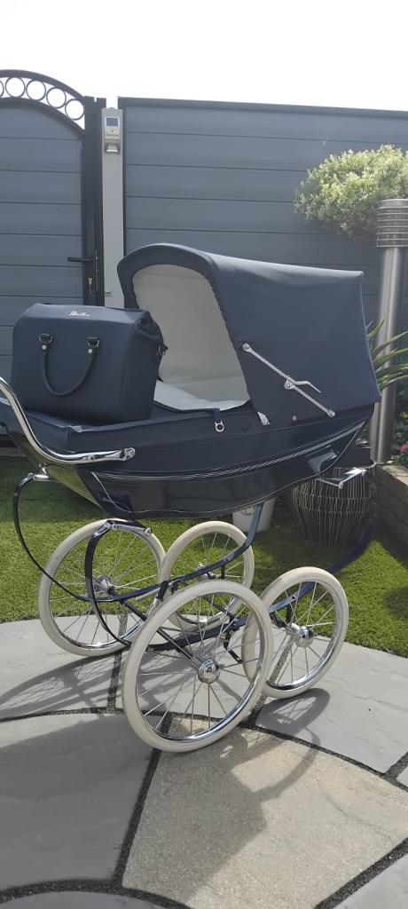 Little Girls Blue Doll Pram – Like New Condition