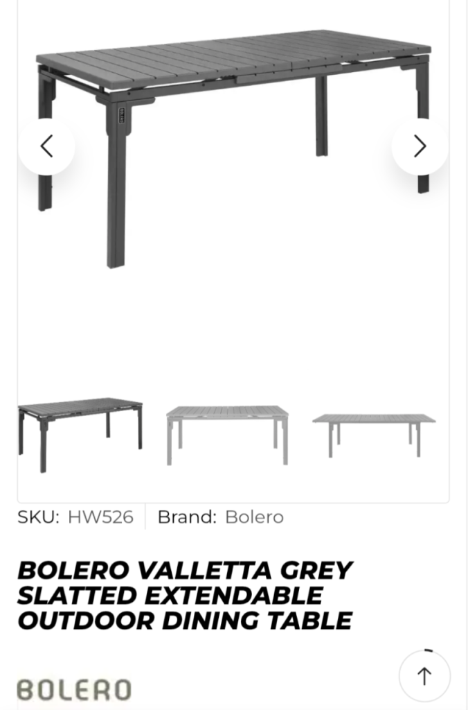 Bolero outdoor table 