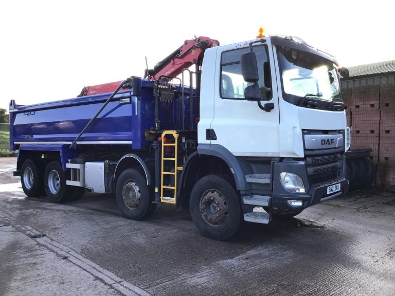 2021(21) DAF CF 460 8x4 TIPPER GRAB,EPSILON M125 CRANE,EURO 6, AUTOMATIC