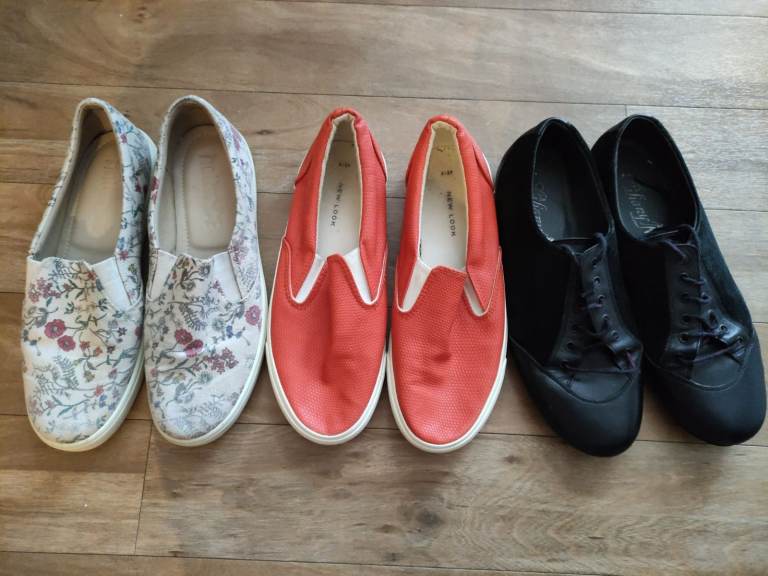 Bundle of 3 pairs Ballerina trainers shoes size UK 6