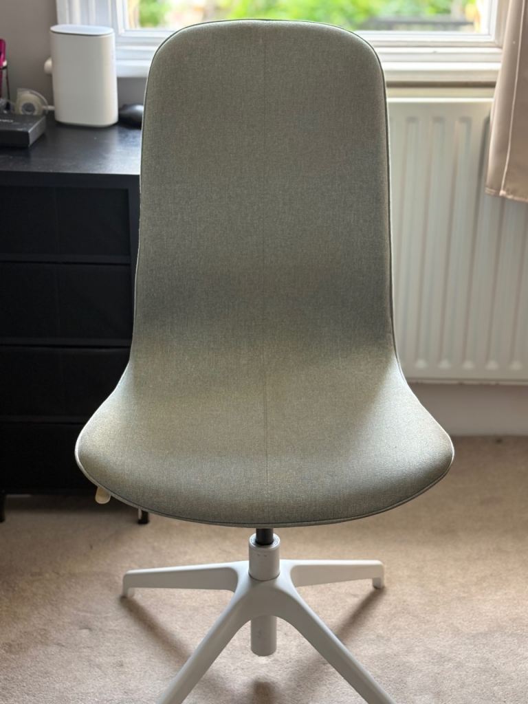Light Grey Office Chair with White Swivel Base