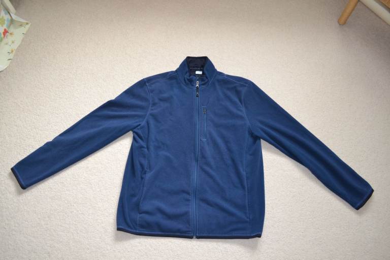 Men's Blue Fleece Jacket - M&S - Size Large