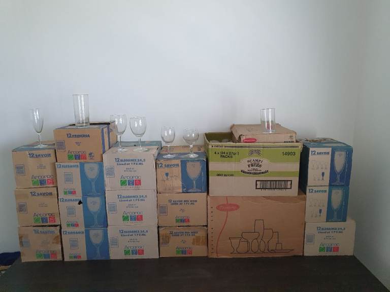 Assortment drinking glasses