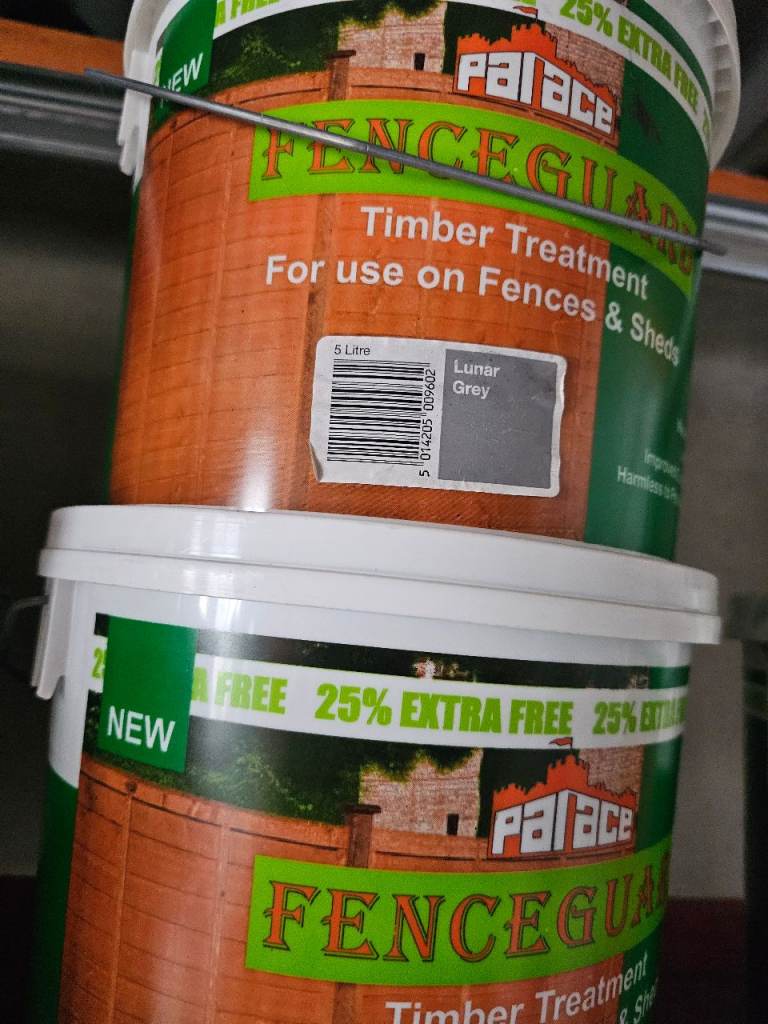 Fencing wood paint X3 colour lunar grey 
