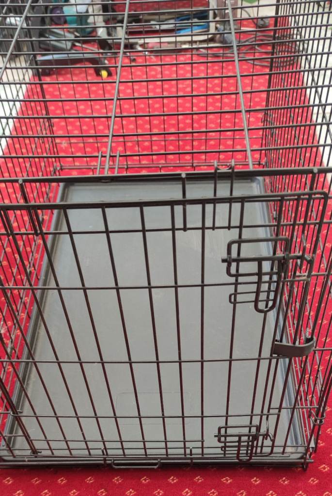 Large black dog crate