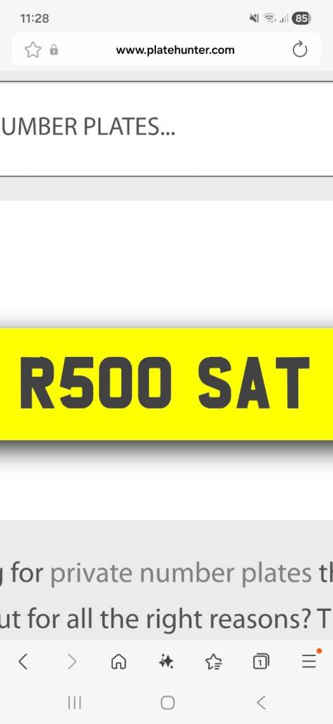 Private number plate