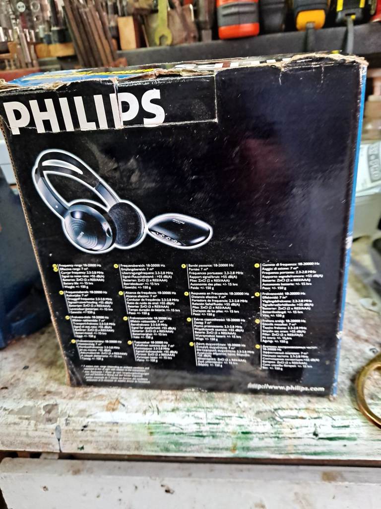 PHILIPS HC 130 wireless headphones. Box opened. Never used, so as New