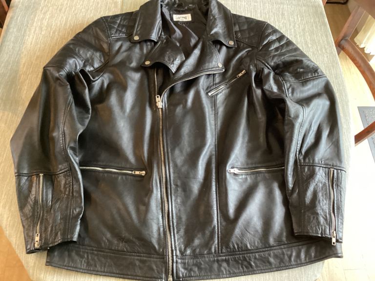 Men’s leather motorcycle jacket