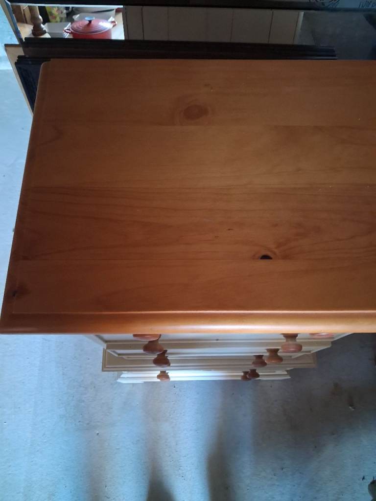 Cream Wooden Chest of Drawers in Good Shape, £40.00 for Sale