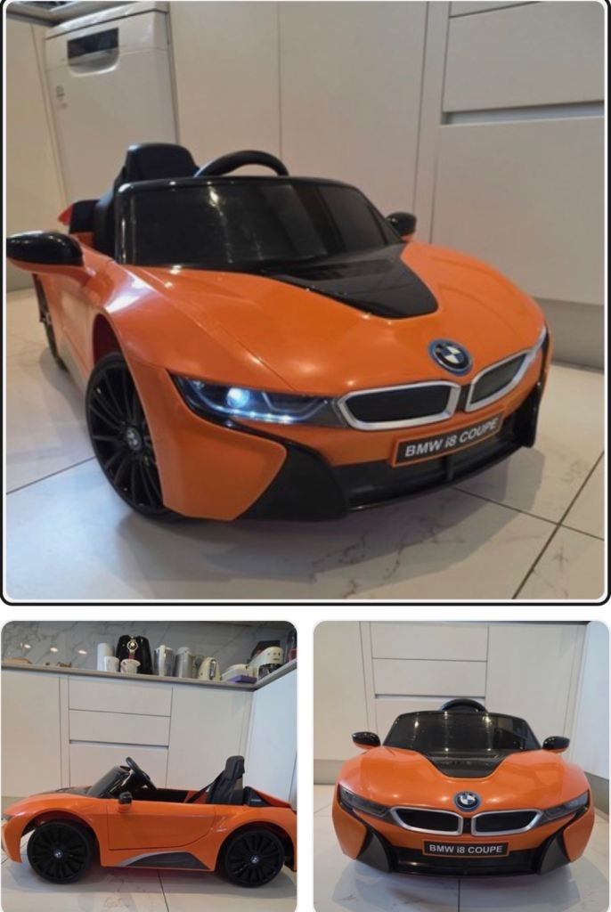 BMW i8 Coupe Kids Ride-On Car – Orange, As Good As New