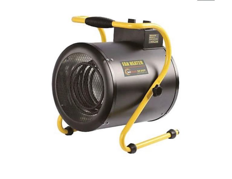 Industrial Fan Heater – Black & Yellow, Good Condition