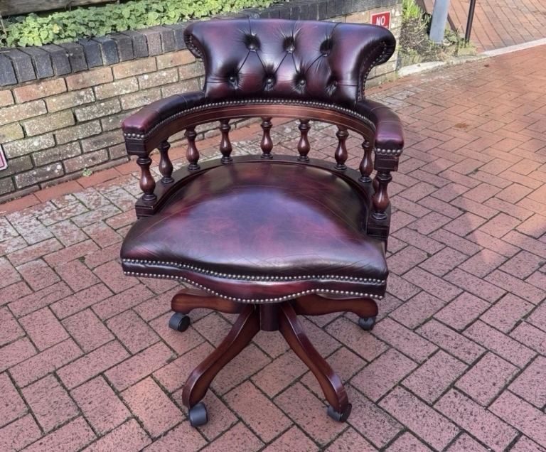 Chesterfield captains oxblood vintage chair 