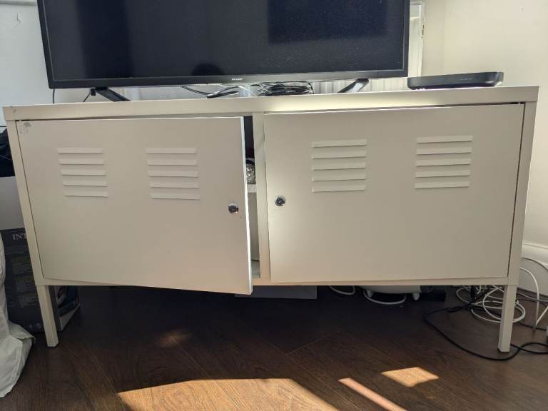 White Metal TV Cabinet 
