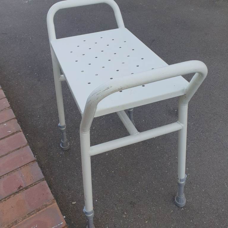 Metal Adjustable Shower Seat ,Upto 25 St, VGC