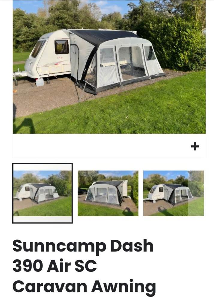 Sunncamp Dash 390 Air SC Caravan Awning - As Good As New