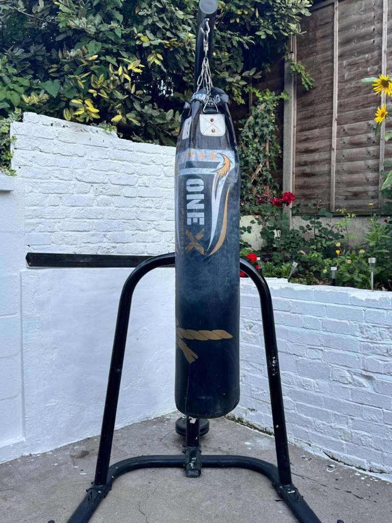 Everlast Boxing Heavy Punch Bag Stand with Punch Bag and Mitts