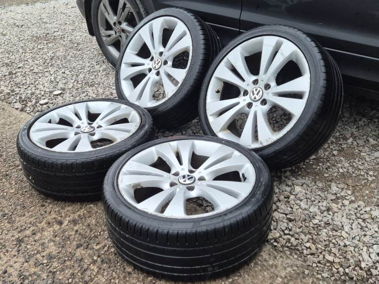 🌟Vw 18 inch alloy wheels 5x112 with TYRES GOLF CADDY PASSAT AUDI SKODA SEAT 