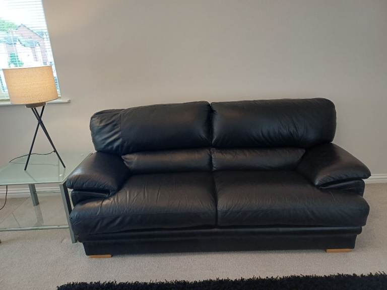 3+2 Italian leather sofas / suite  , black.