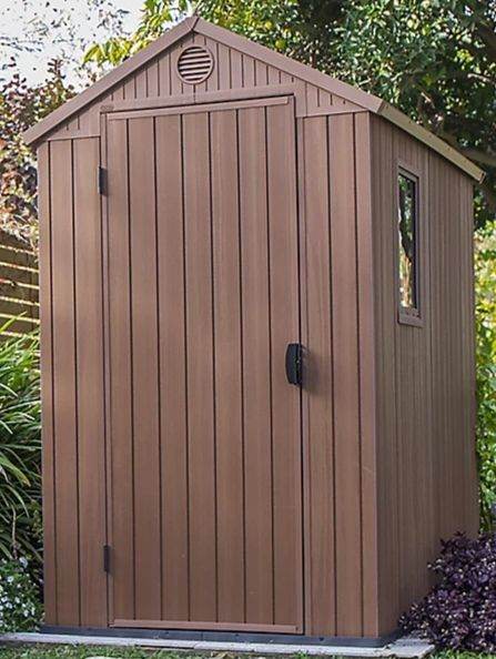 Keter Darwin Apex Garden Storage Shed 4 x 6 ft - Brown