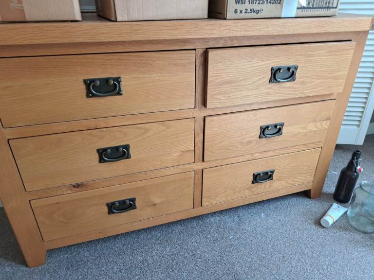 Solid wood chest of drawers. 