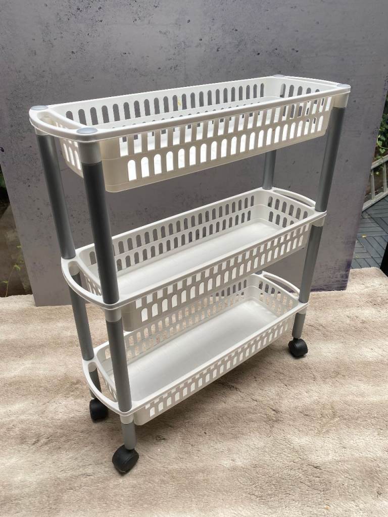 Storage trolley on wheels bathroom bedroom kitchen organisation home house