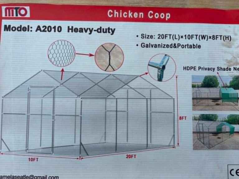 NEW 6m x 3m (20’x10’) MESH DOG RUN / CHICKEN COOP HEAVY DUTY 