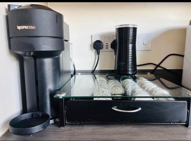 Nespresso Vertuo Coffee Machine with Aeroccino and Pod Holder, £95.00 ...