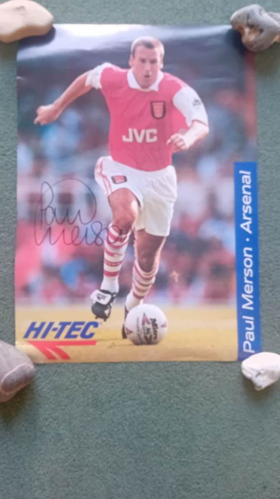 A Signed Poster of the former Arsenal and England Football Player Paul Merson