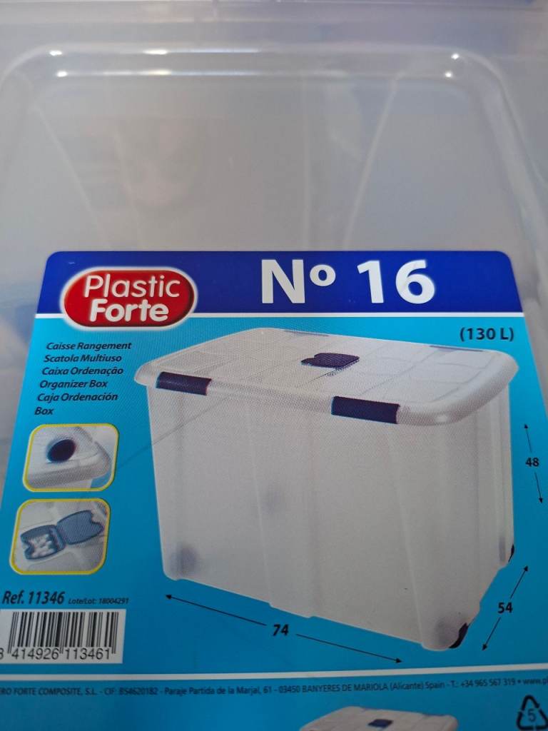 Large Clear Plastic Storage Box with Wheels – 130L