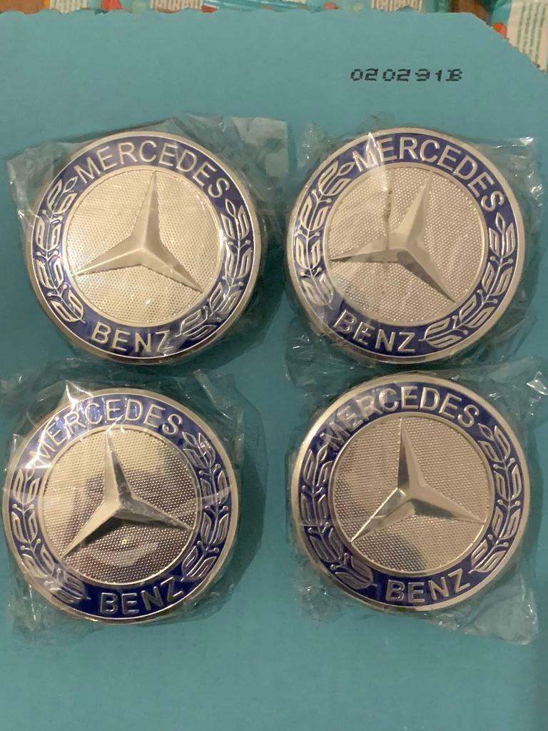 Mercedes benz  Alloy Wheel Hub Center Caps 56mm 60mm 75mm  BLUE 