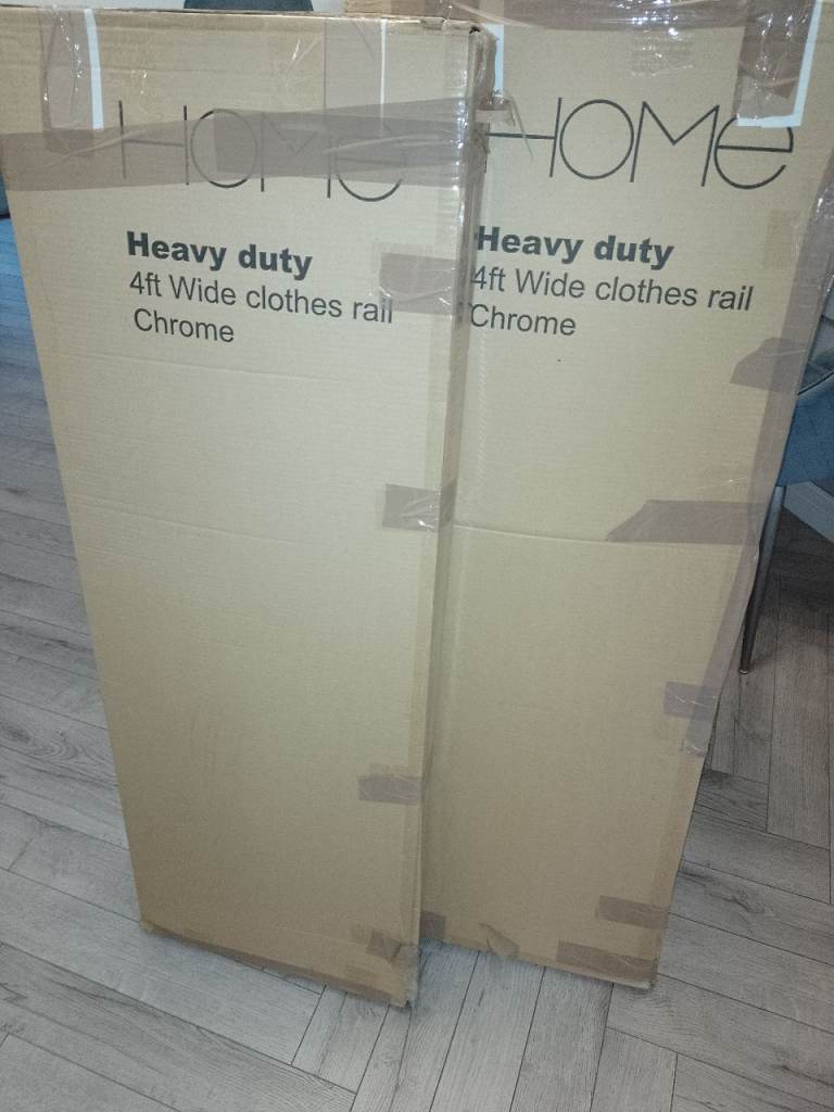 HOME Heavy Duty 4ft Wide Chrome Clothes Rail – NEW, £30.00 for Sale