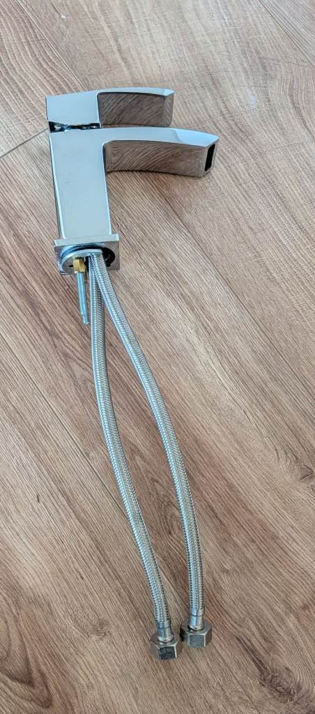 Modern Chrome Bathroom Basin Tap with Hoses – As Good As New