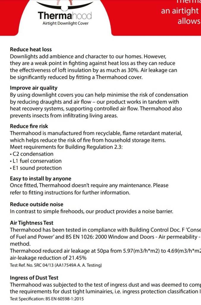 3x Thermahood Downlighter Cover TH140