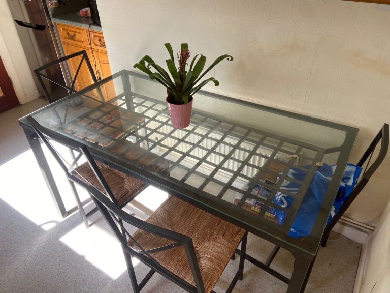 Glass table and Chairs. £30