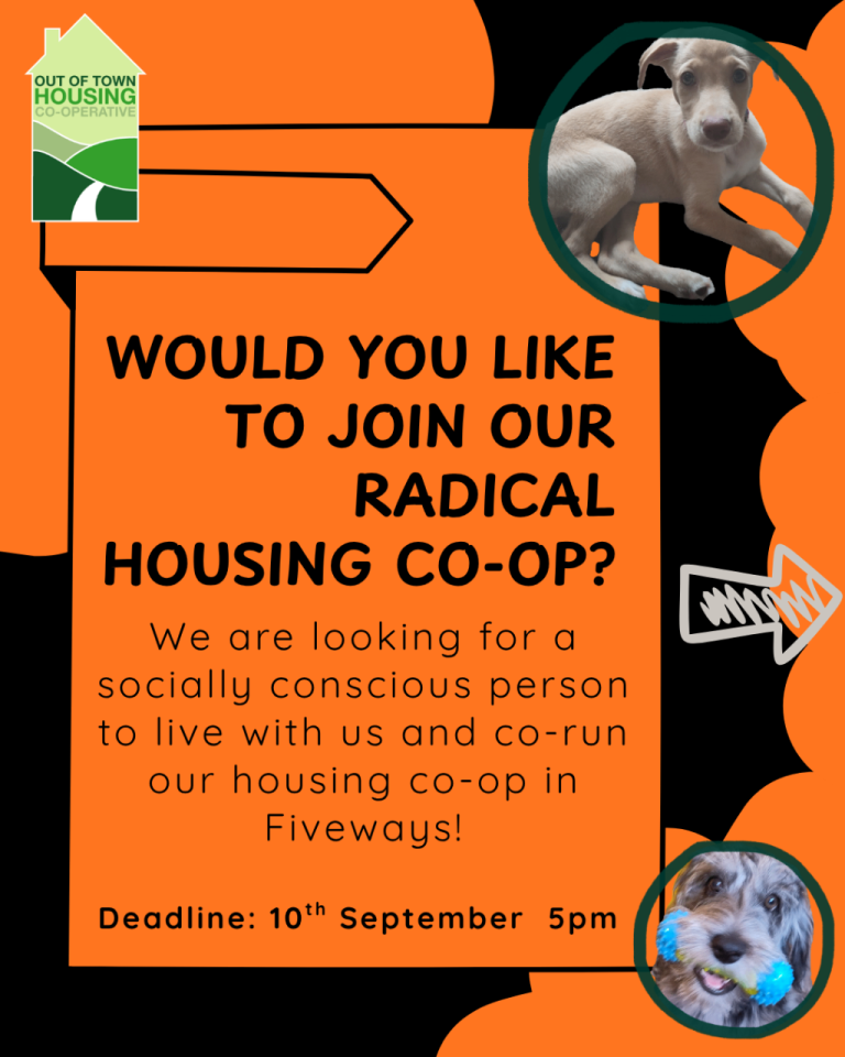 Single occupancy room available in Brighton housing coop