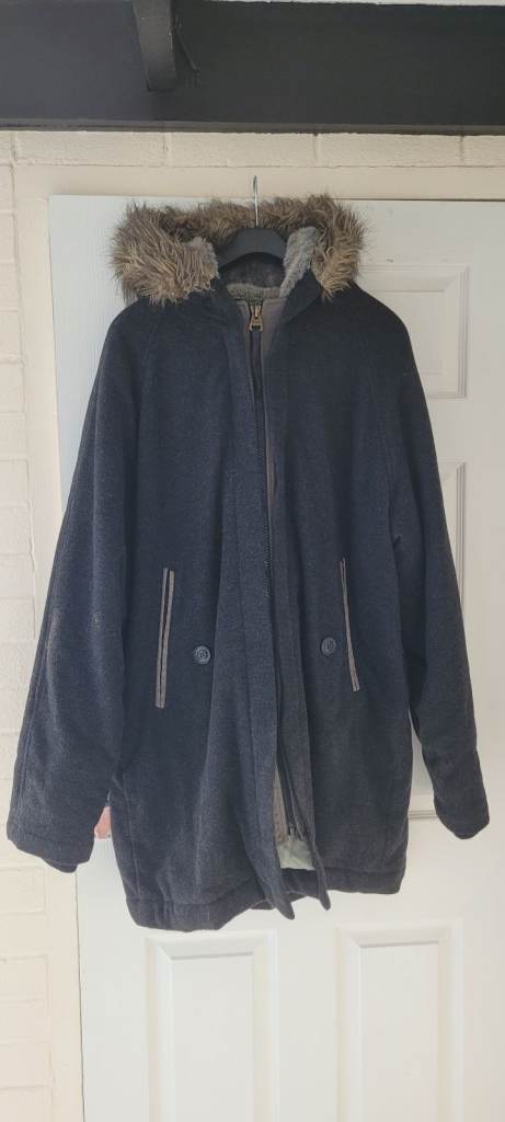 Mens Large L Firetrap gangster winter hooded jacket RRP was £395.