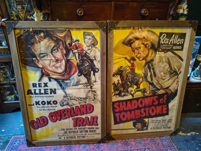 Antique large 1950s western film posters 